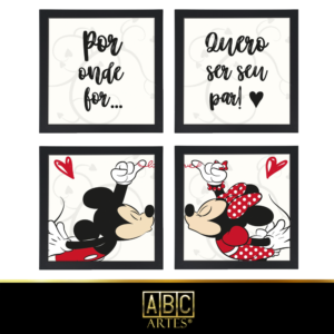 4 Quadros Decorativos Com Moldura Pares