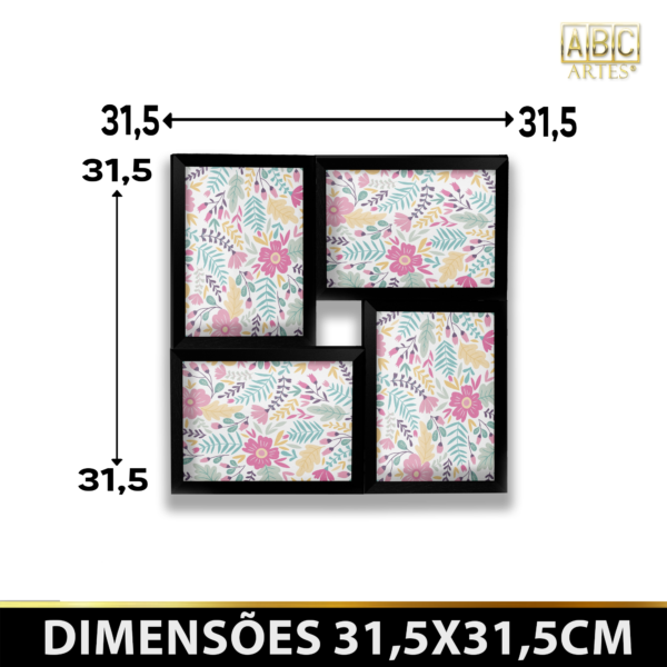 Painel Porta Retrato 4 fotos 10×15 Black - Imagem 2